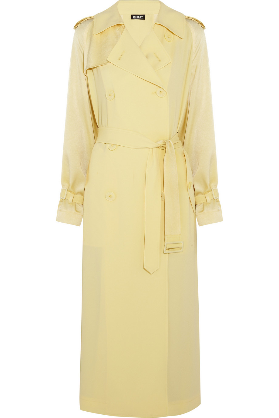 Lyst - Dkny Oversized Satin-crepe Trench Coat in Yellow