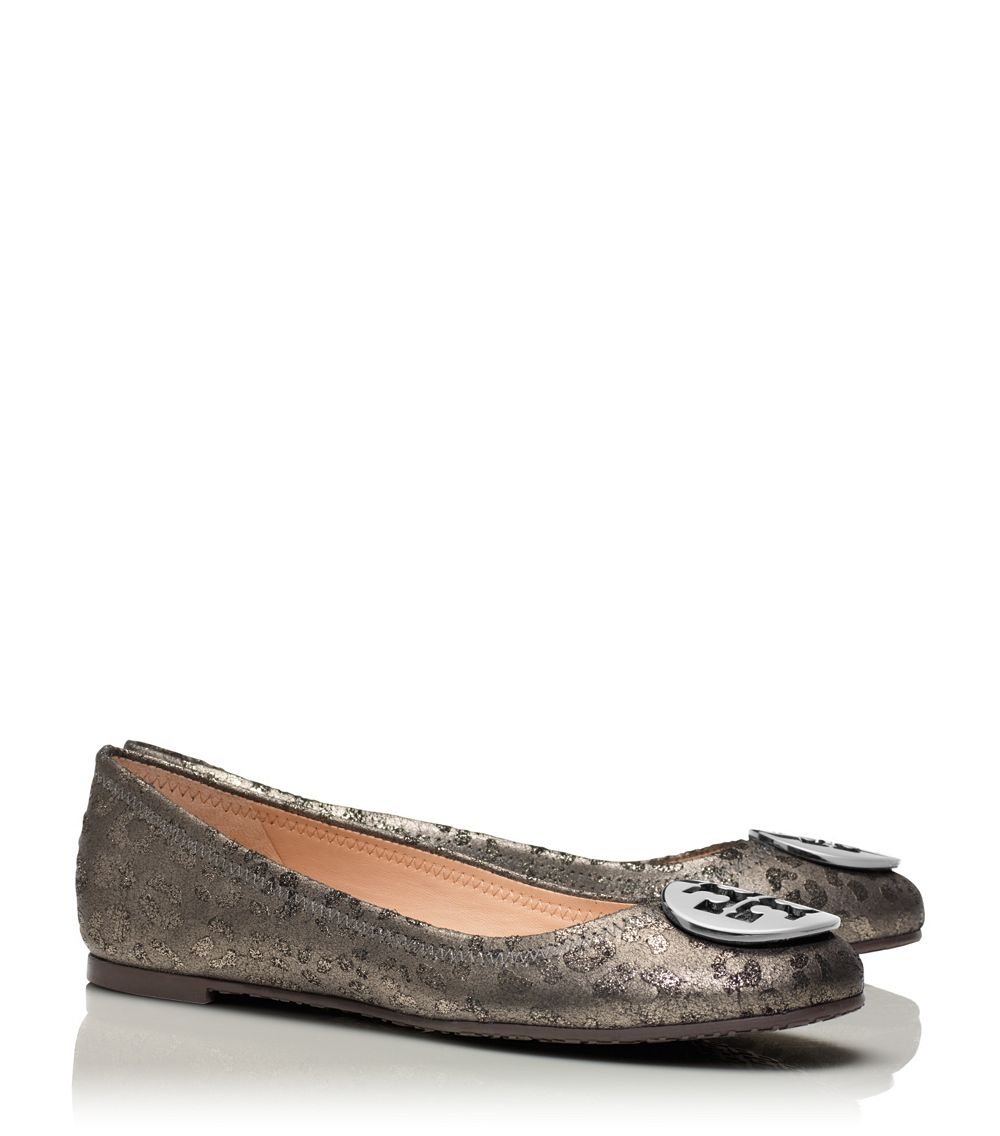 Tory Burch Reva Ballet Flat in Gray (ANTHRACITE/ANTHRACITE) | Lyst