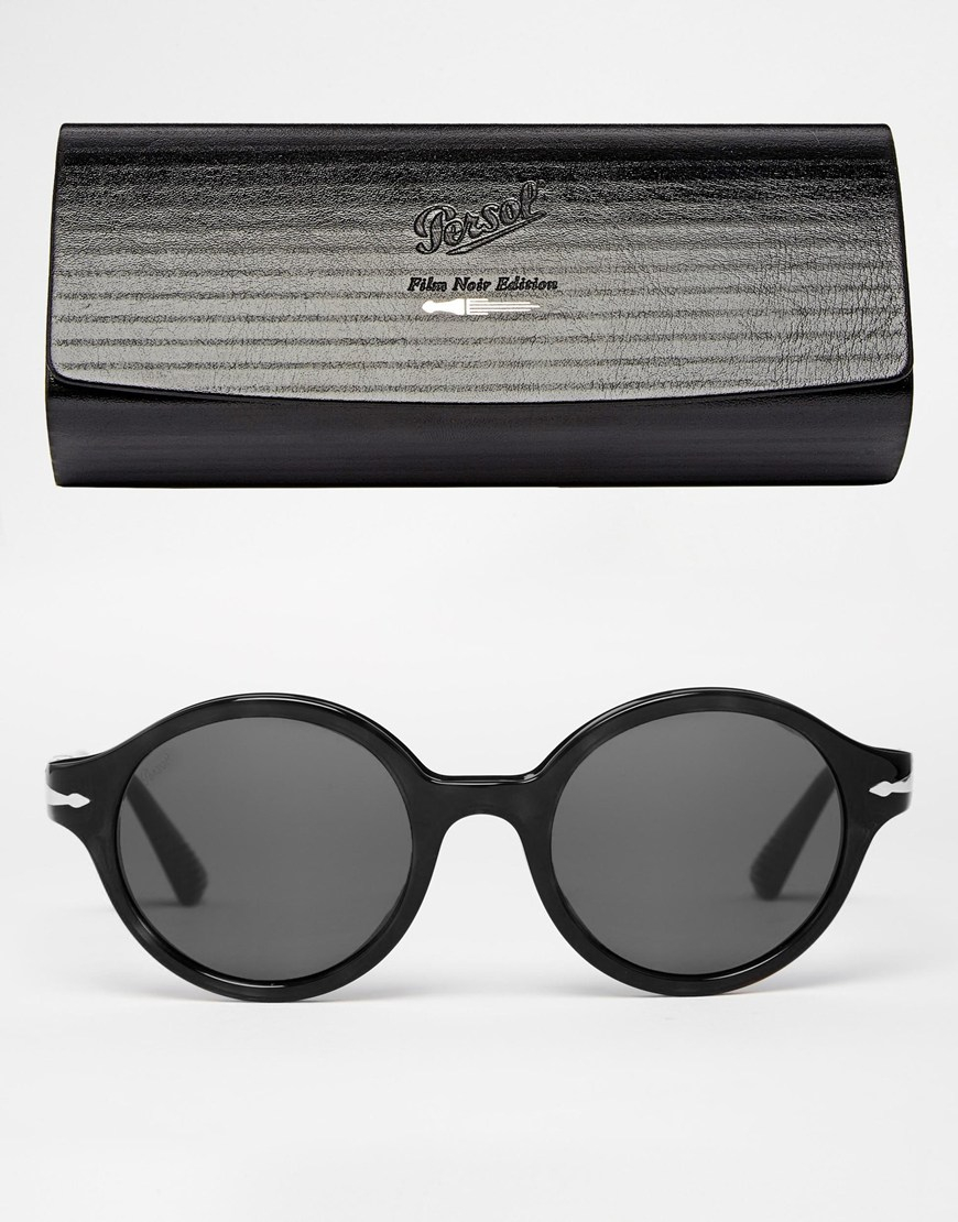 Persol Round Sunglasses In Black For Men Lyst 