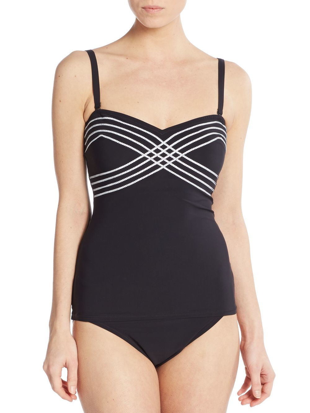 Lyst - Gottex Convertible Strapless Two-piece Tankini Swimsuit in Black