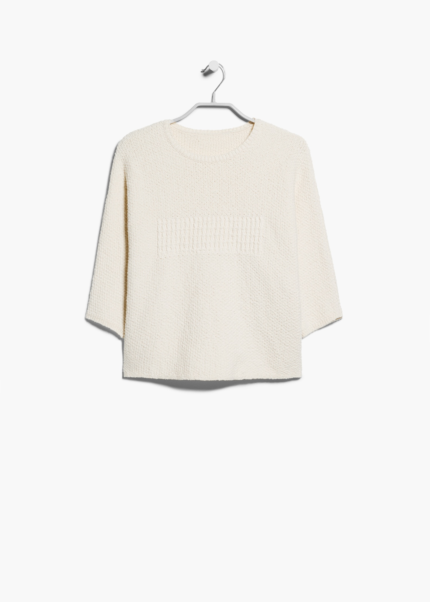 Mango Premium - Cropped Cotton Sweater in Natural | Lyst