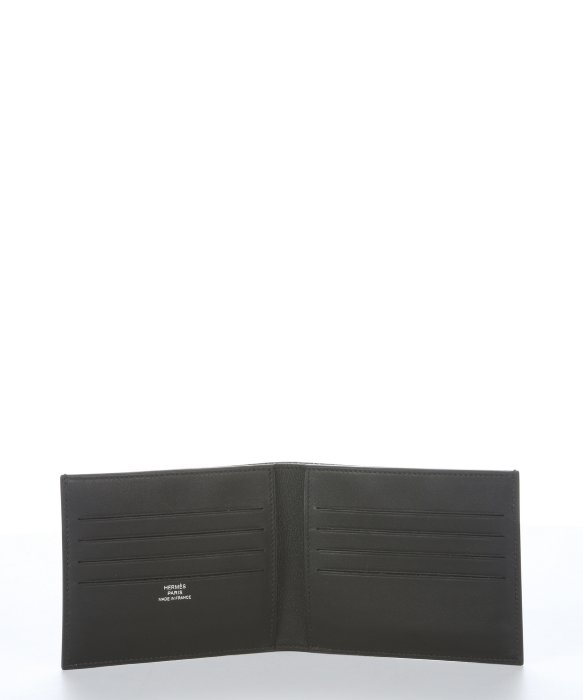 Herms Black Leather \u0026#39;Citizen Twill\u0026#39; Bi-Fold Wallet in Gray for ...  