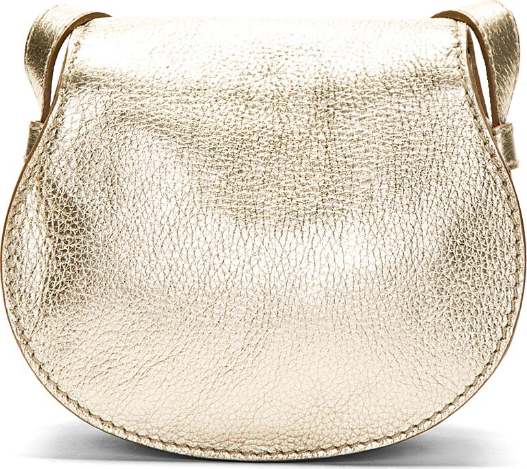Chlo Platinum Metallic Marcie Small Shoulder Bag in Gold | Lyst
