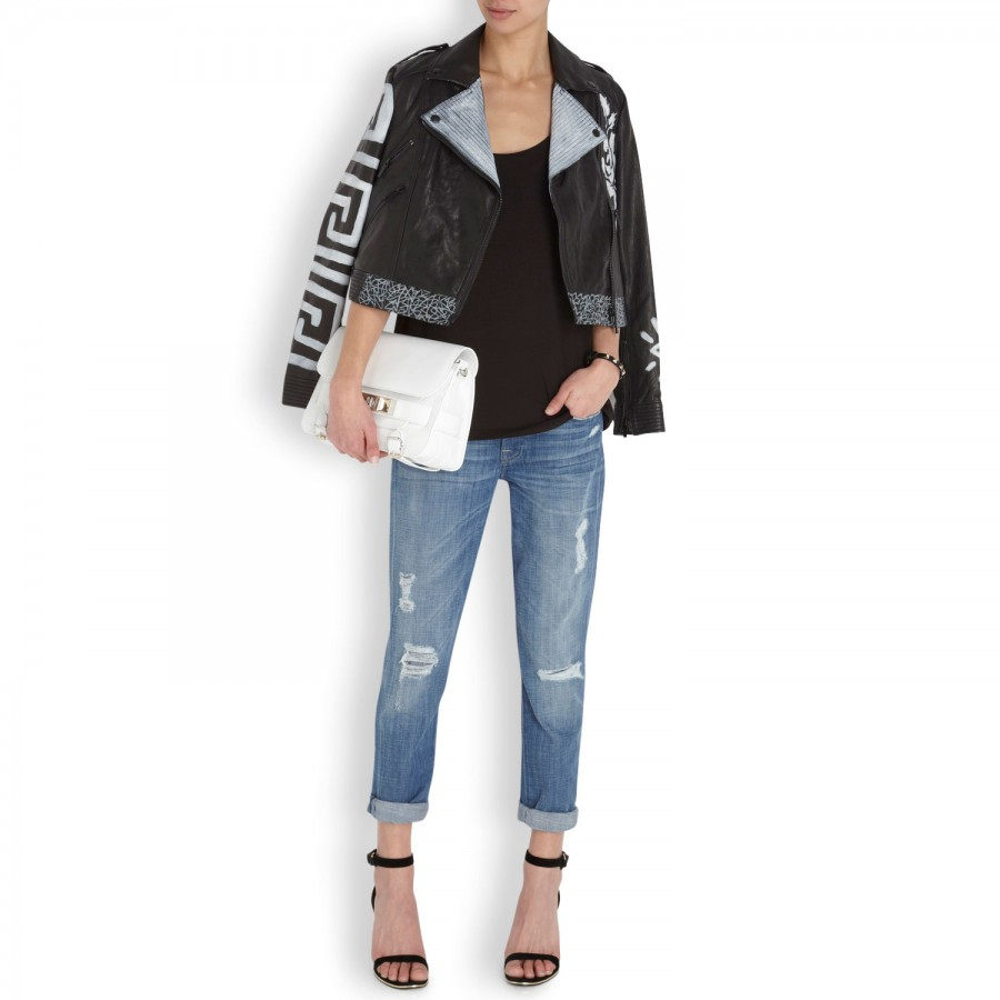 Elizabeth And James Erwan Hand Painted Leather Jacket In Black Lyst Gallery