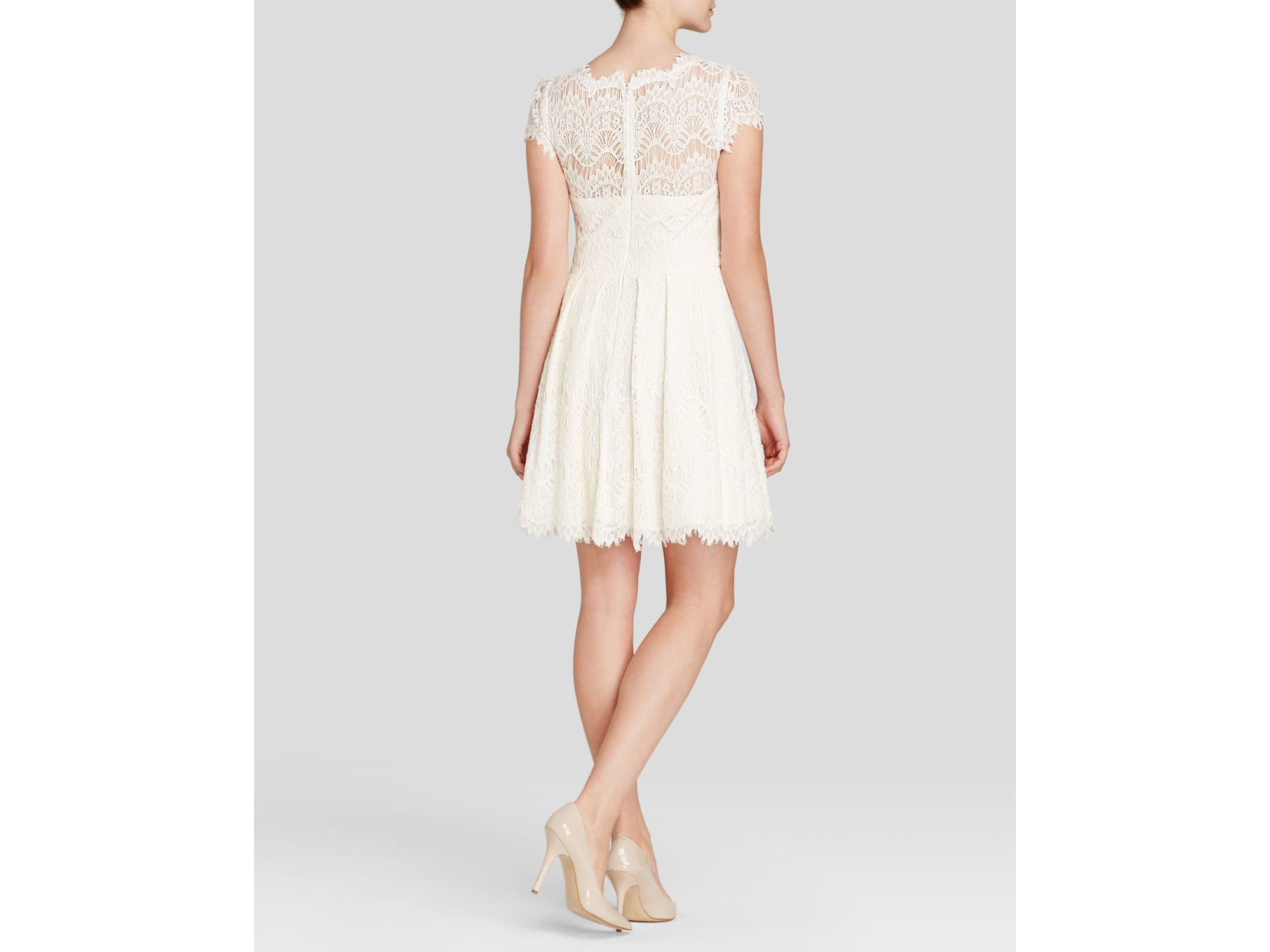 aqua white lace dress