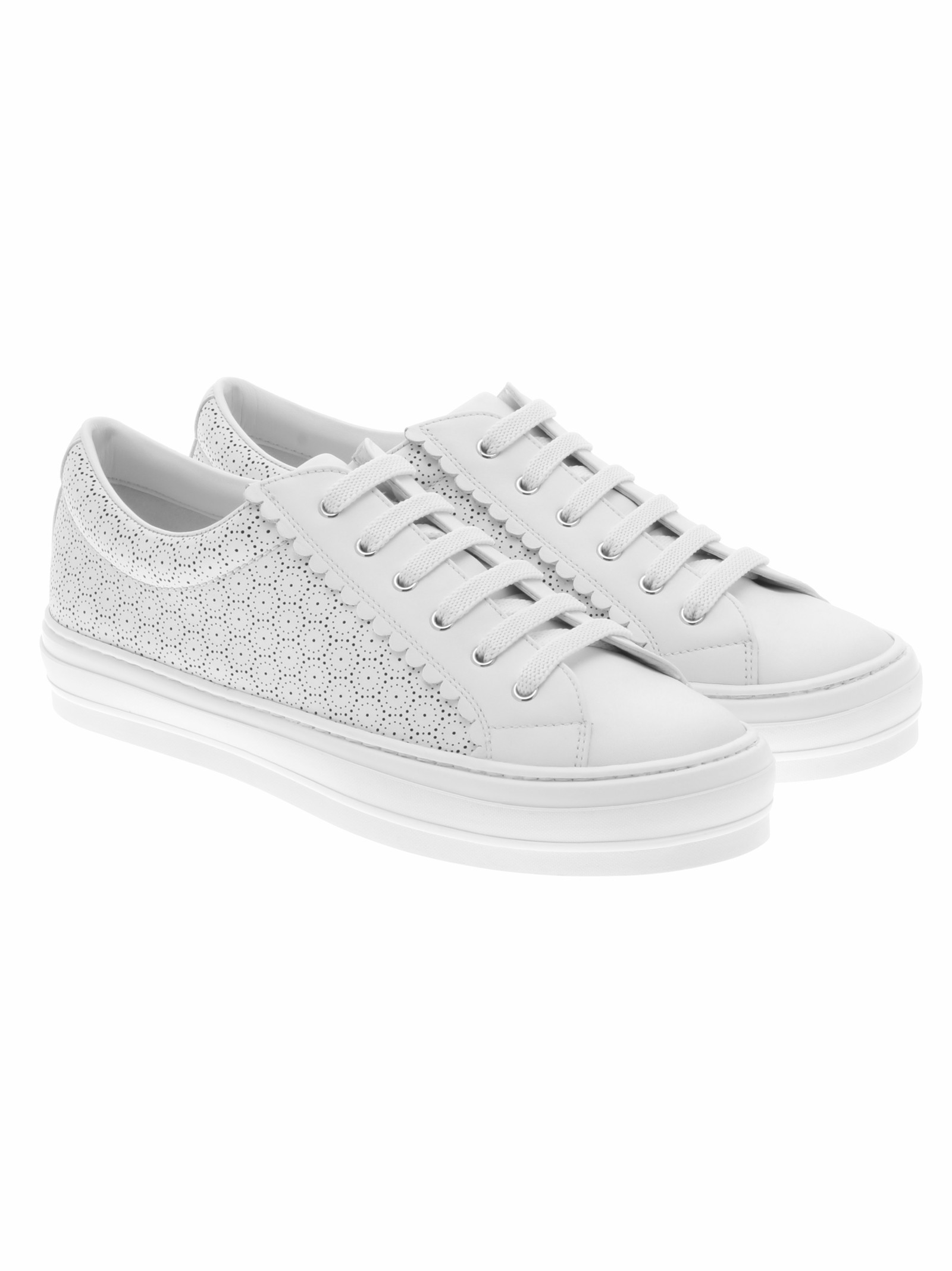 Ferragamo Melina Perforated Leather Sneaker in White | Lyst