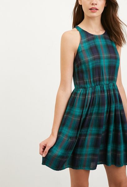 Plaid flare dress