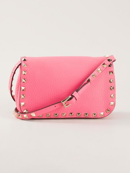 Valentino Rockstud Mini Cross Body Bag in Pink (pink & purple) | Lyst