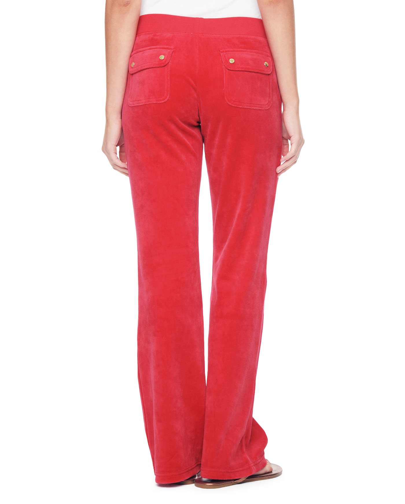 red bootcut pants