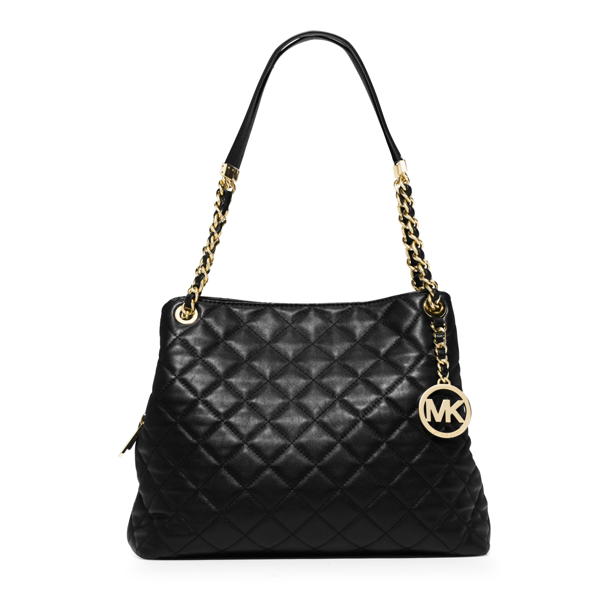 Lyst Michael Kors Susannah Large Quilted Leather Shoulder Bag In Black Gallery