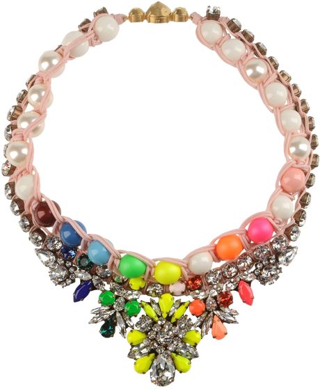 Shourouk Necklace in Multicolor (Pink) | Lyst