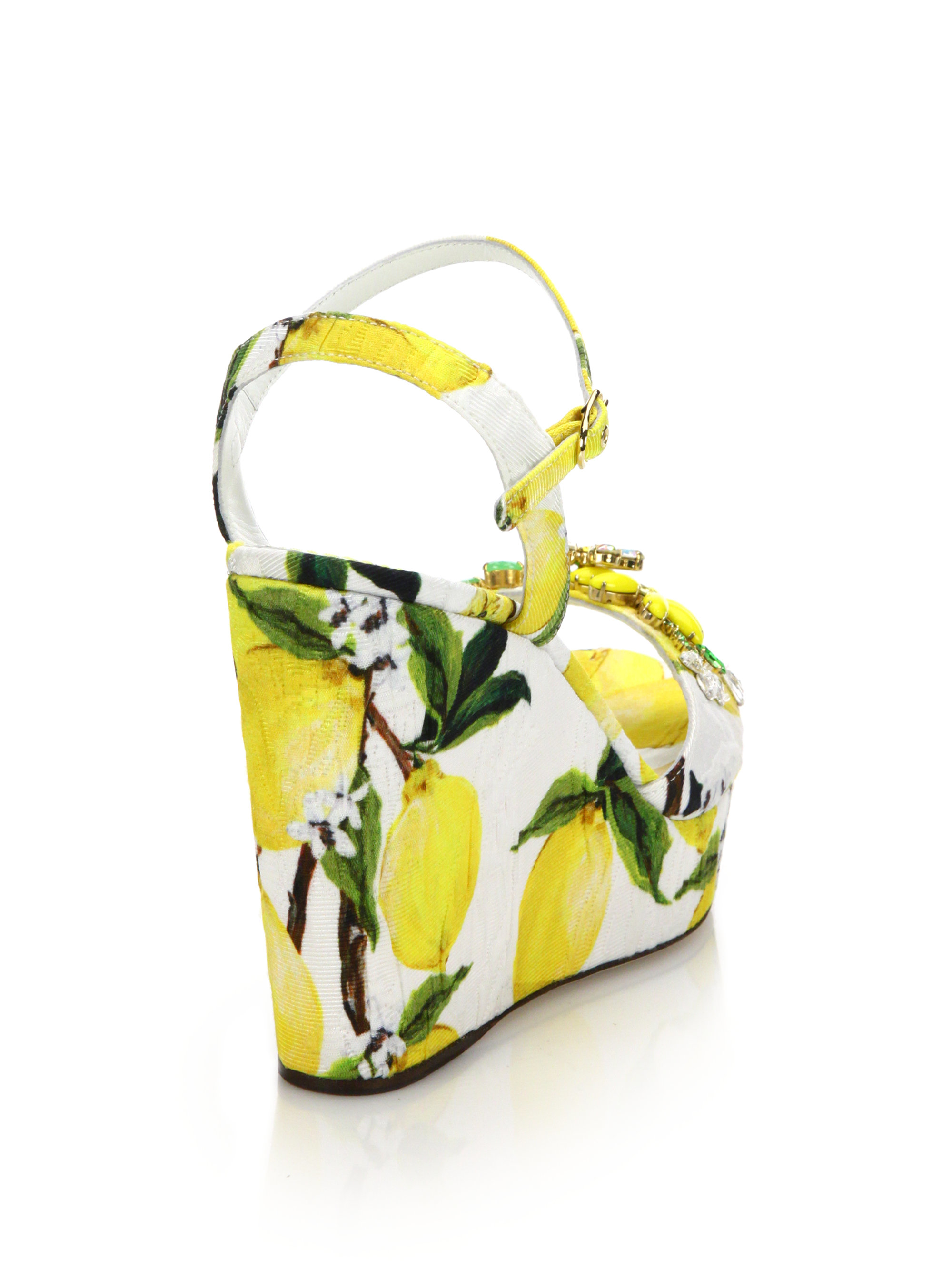lemon print sandals