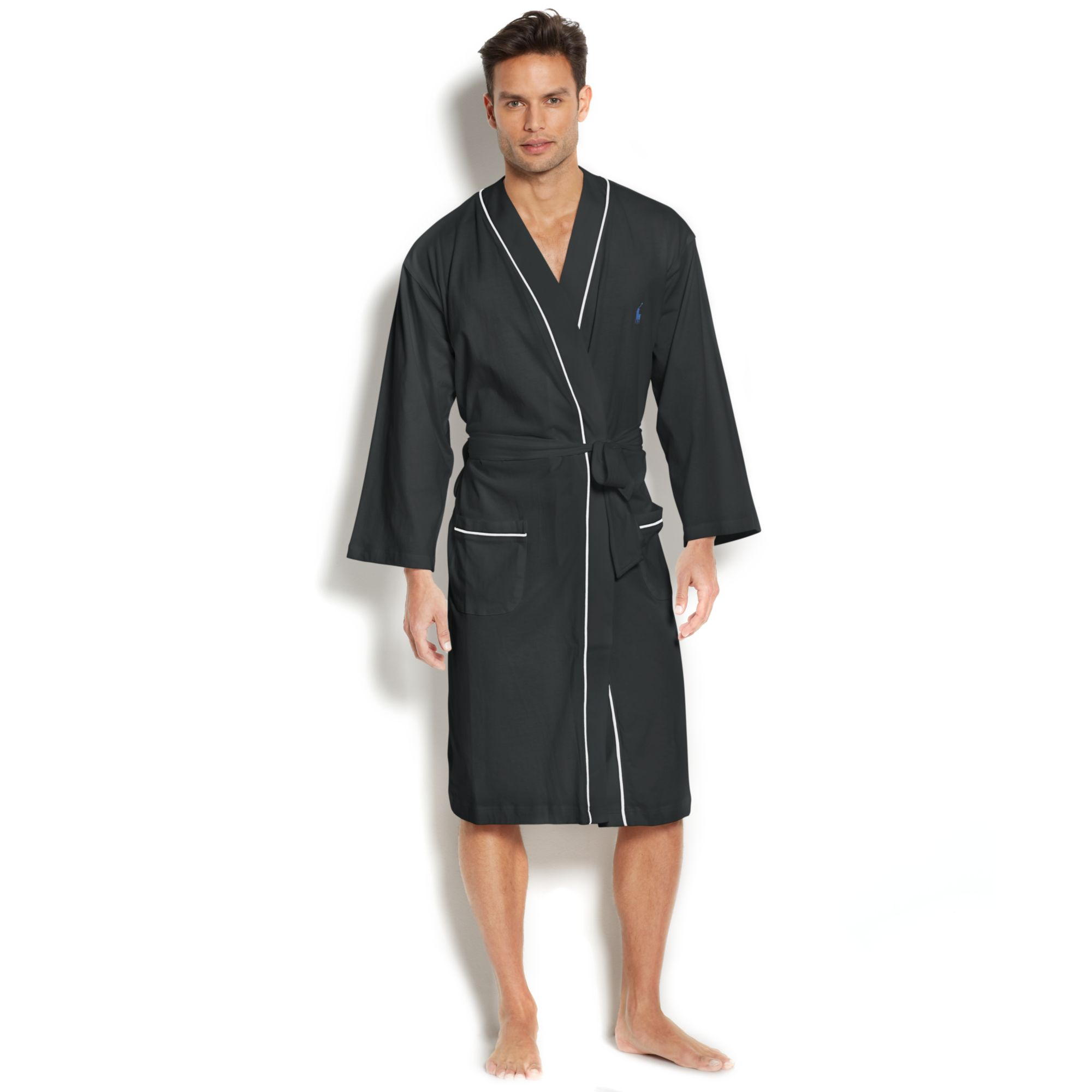 Lyst - Ralph Lauren Polo Mens Jersey Kimono Robe in Gray for Men