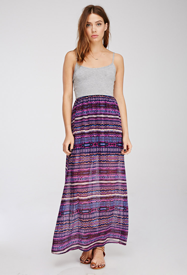 Lyst Forever 21 Print Combo Maxi Dress Gallery