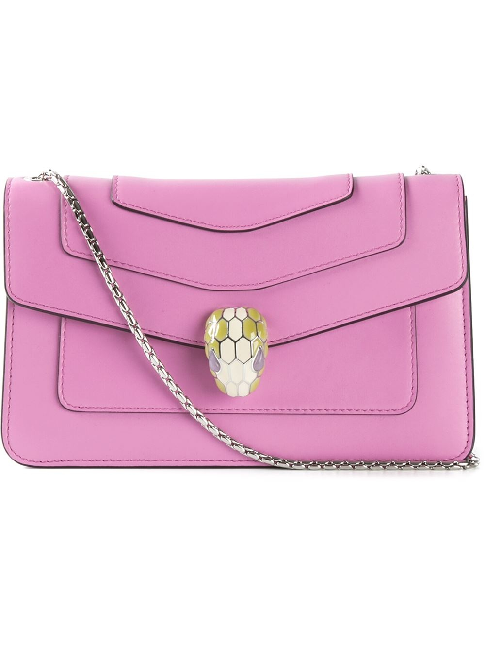Lyst Bvlgari Serpenti Forever Calf Leather Shoulder Bag In Pink Gallery