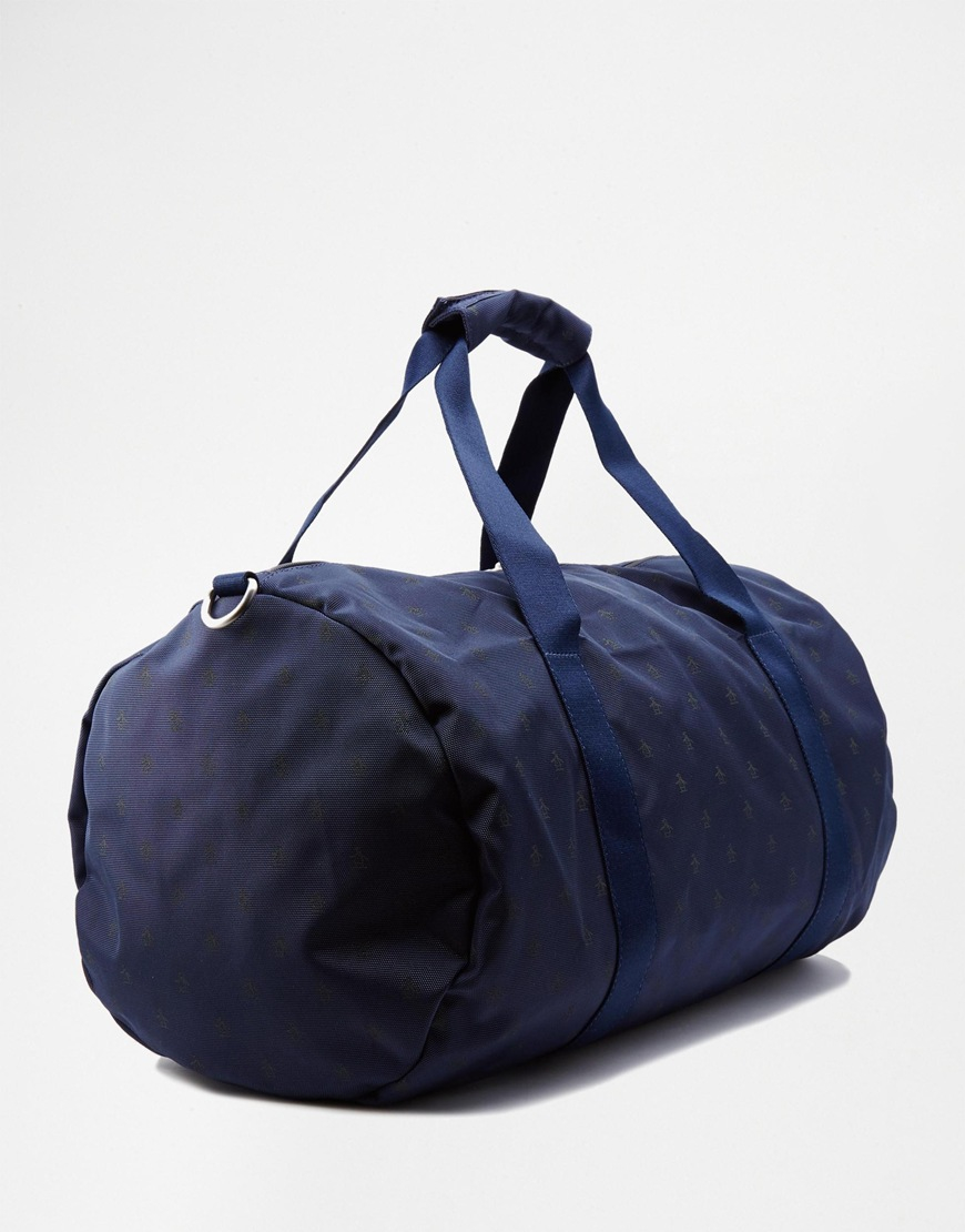 Lyst Original Penguin Duffle Bag With All Over Print In Blue For Men Gallery