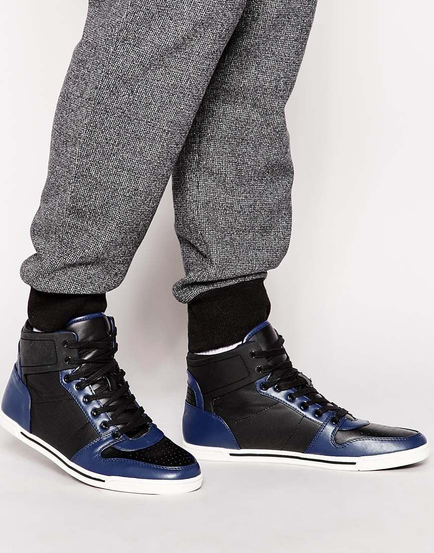 Aldo Teste Hi-Top Sneakers in Blue for Men | Lyst