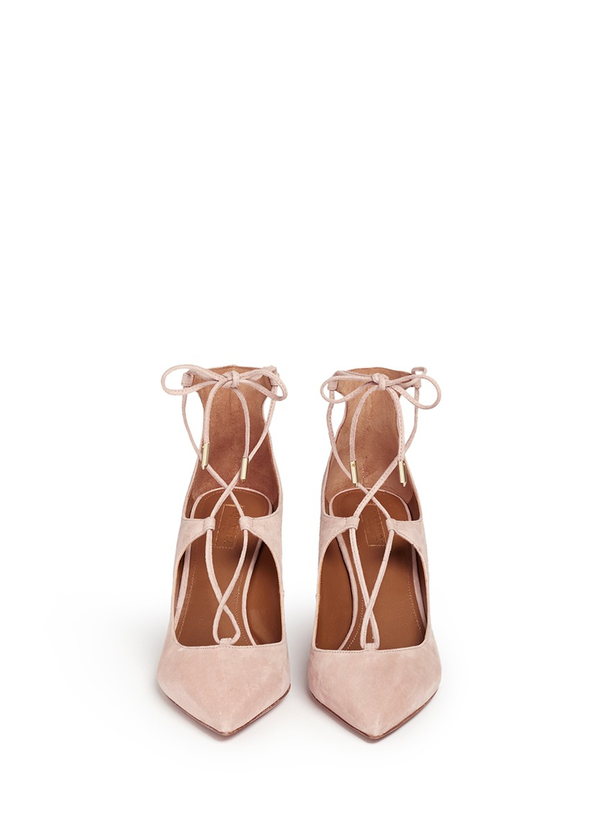 aquazzura lace heels