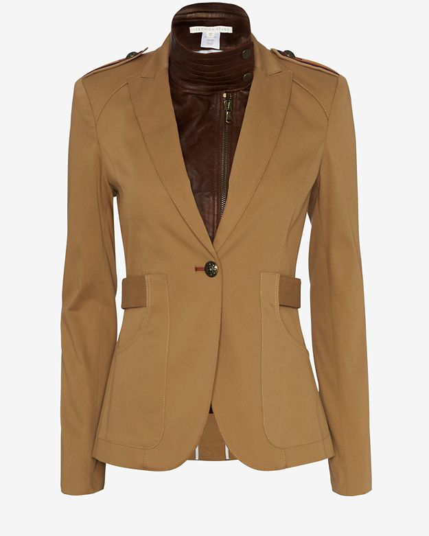 Lyst - Veronica Beard Leather Dickie Scout Jacket in Natural