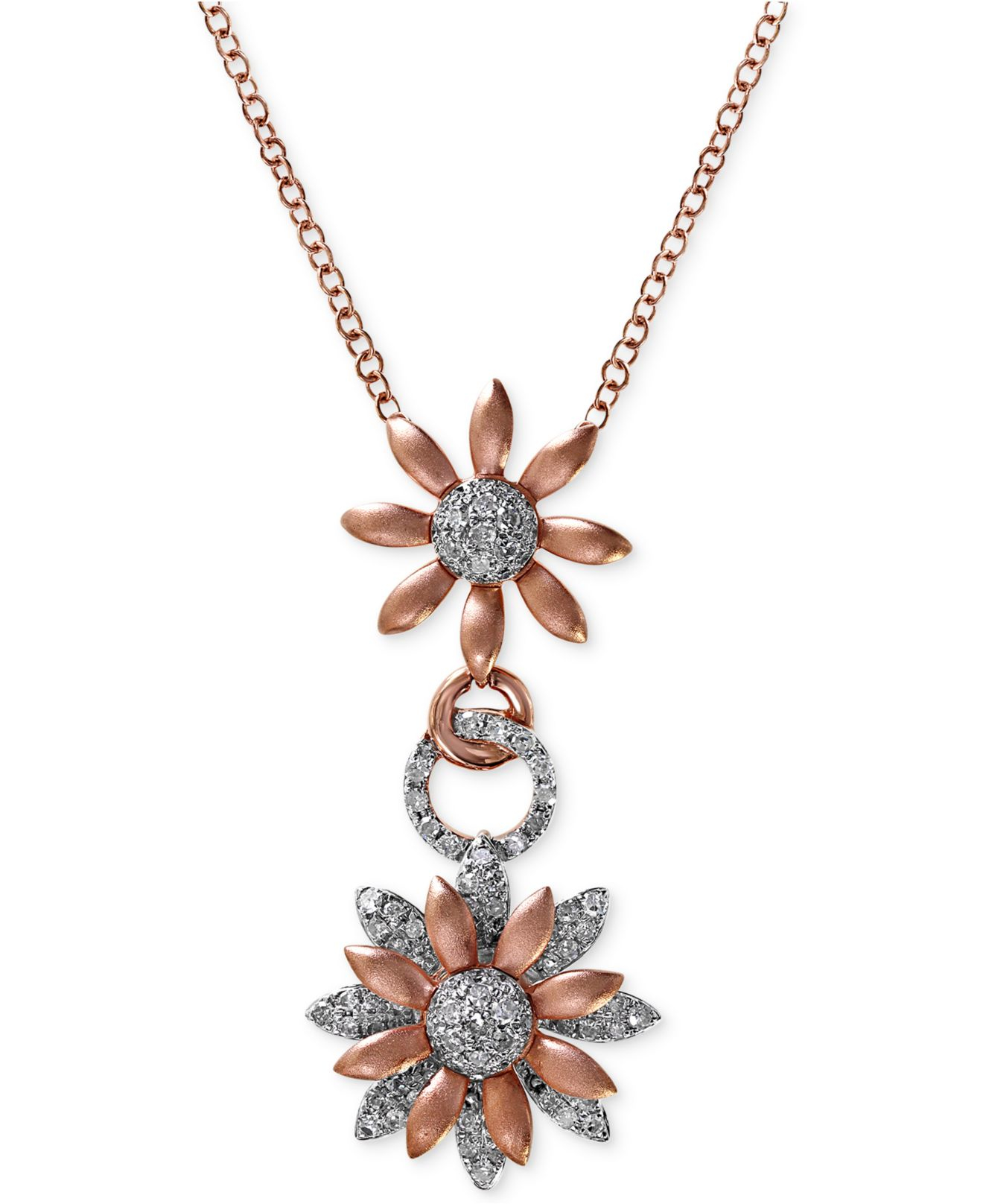 Effy collection Effy Diamond Flower Pendant Necklace (1/2 Ct. T.w.) In ...