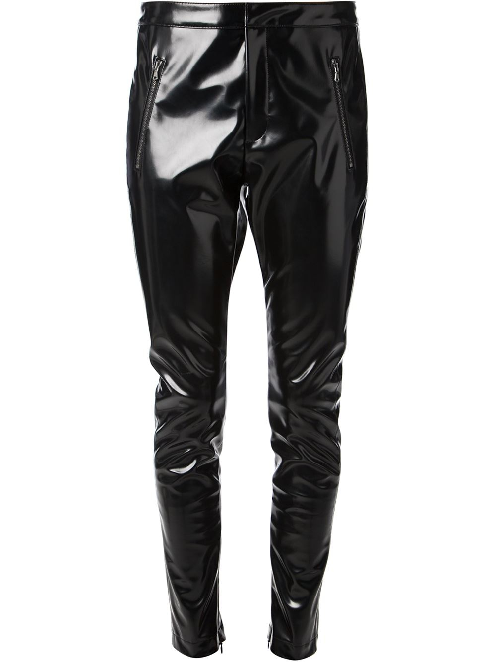 Lyst - Msgm Varnished Skinny Trousers in Black