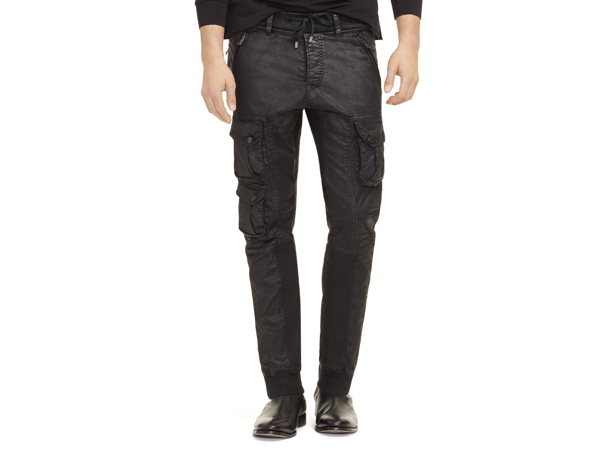 black cargo jogger pants mens