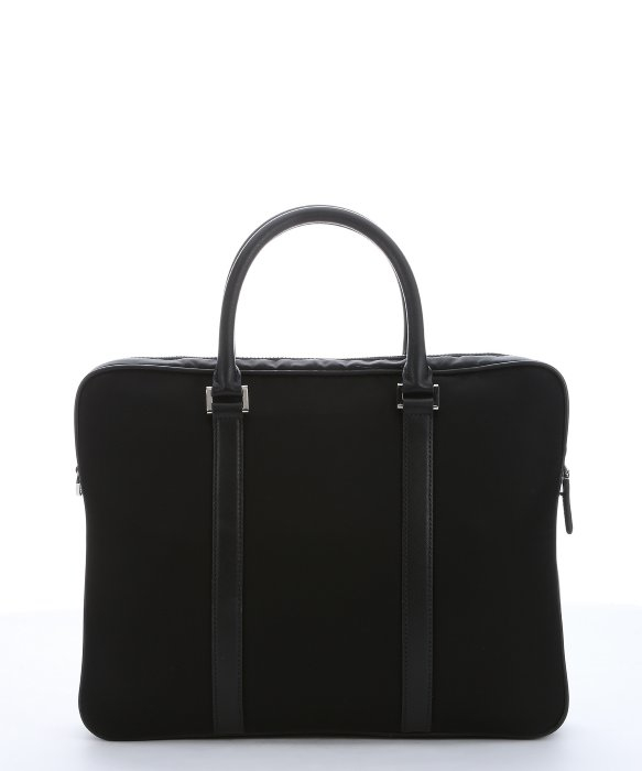 Prada Black Tessuto Nylon And Leather Convertible Briefcase in ...