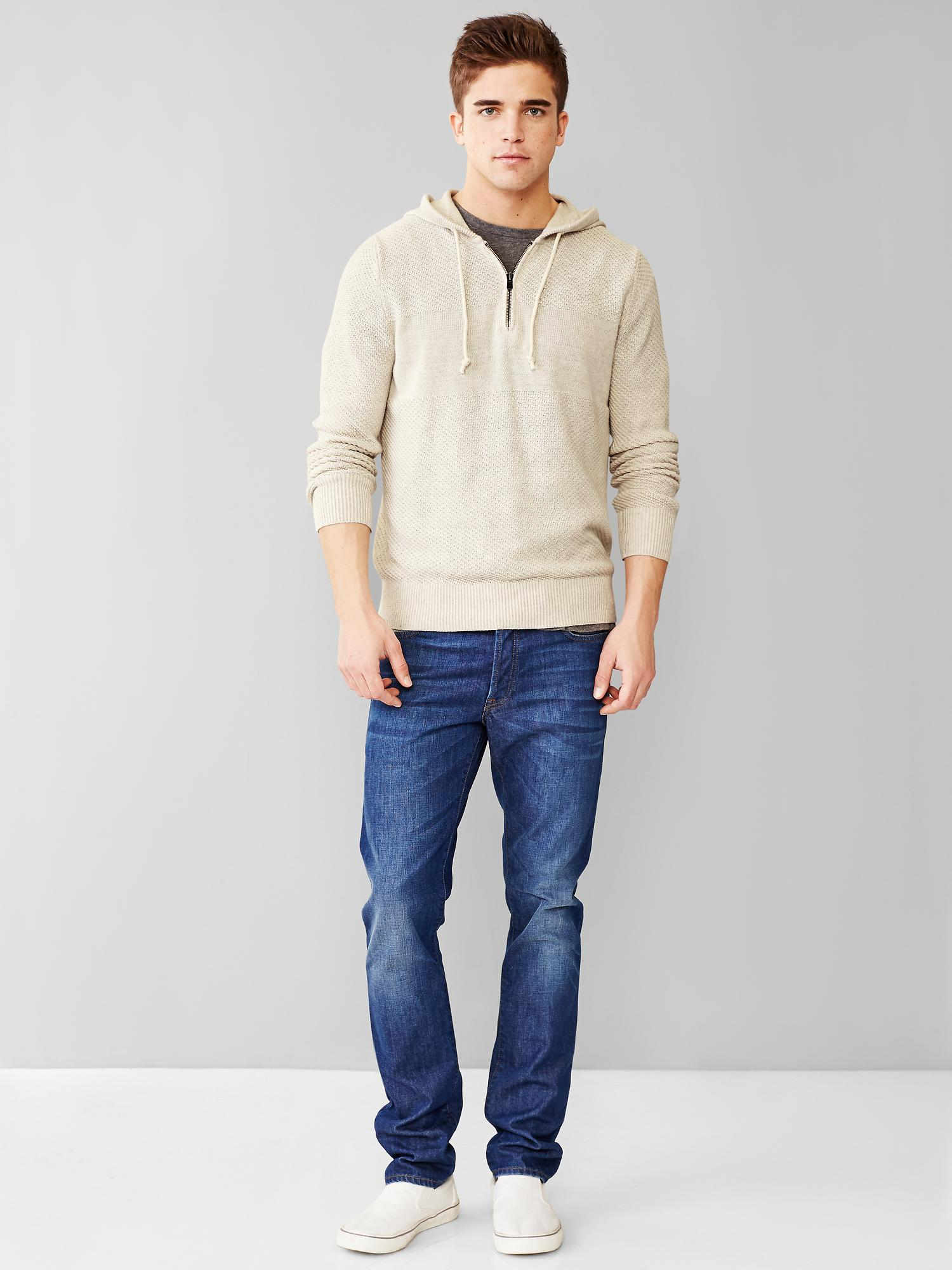 Gap Linen-cotton Sweater Hoodie in Beige for Men (cream heather) | Lyst