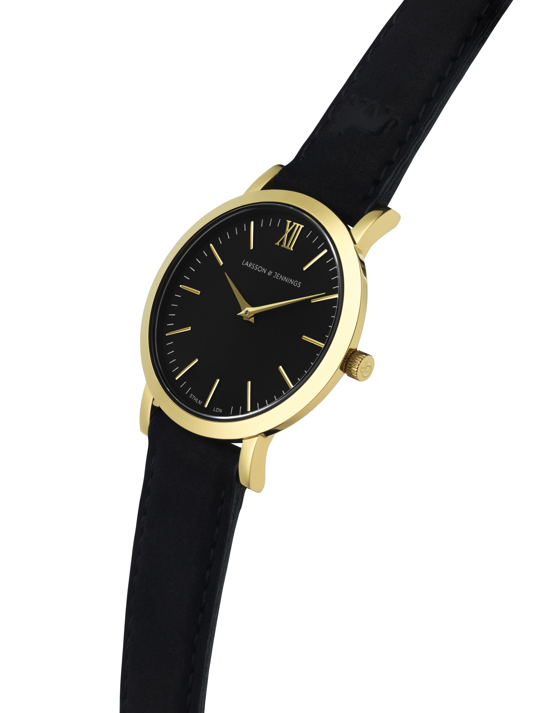 Larsson & jennings Läder LeatherStrap Watch in Gold (Gold/Black) Lyst