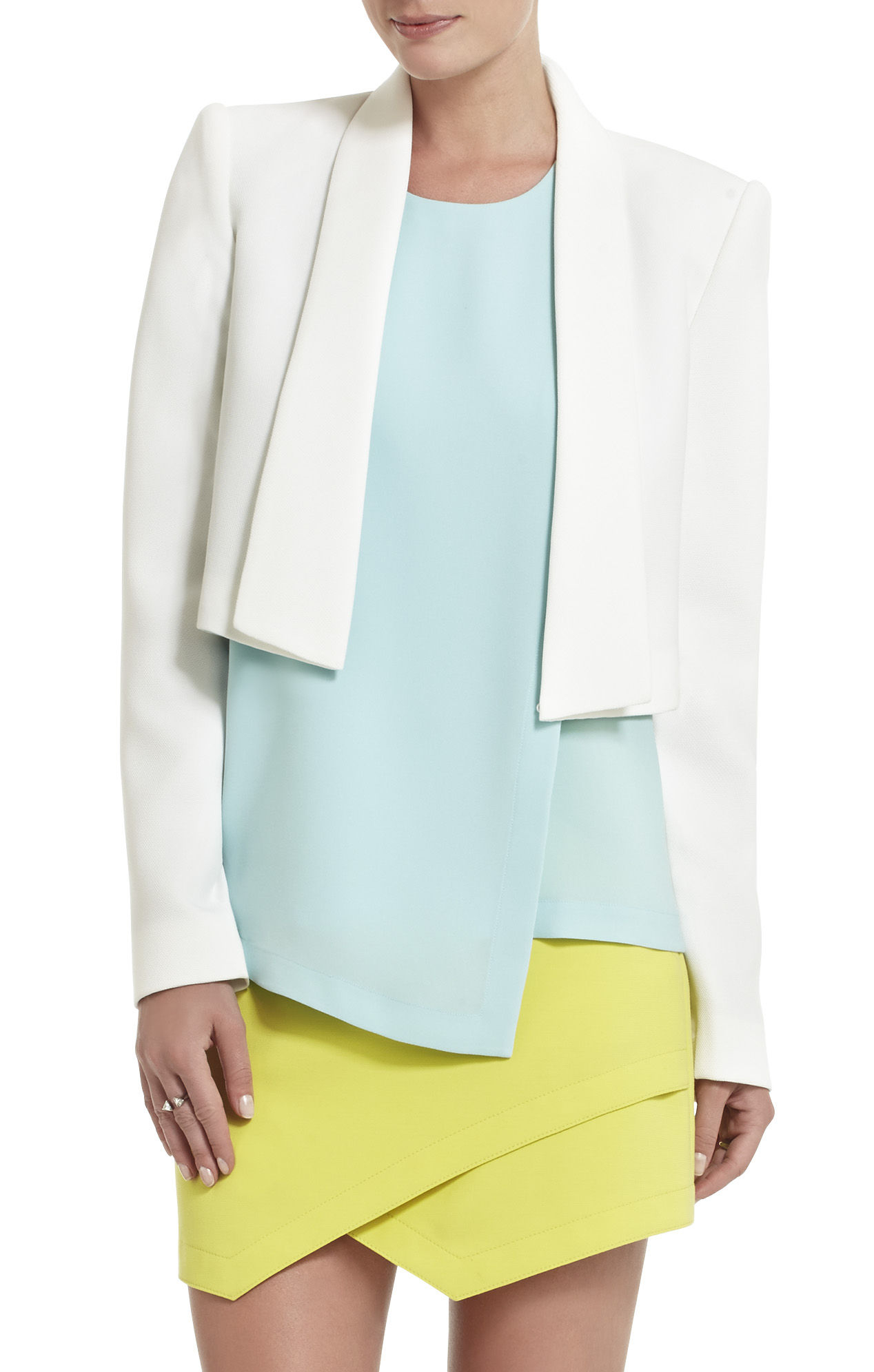 Lyst - Bcbgmaxazria Emerson Cropped Blazer in White
