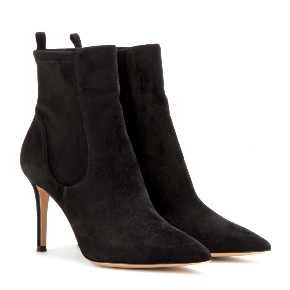 Gianvito Rossi Bennett Suede Ankle Boots in Black - Lyst