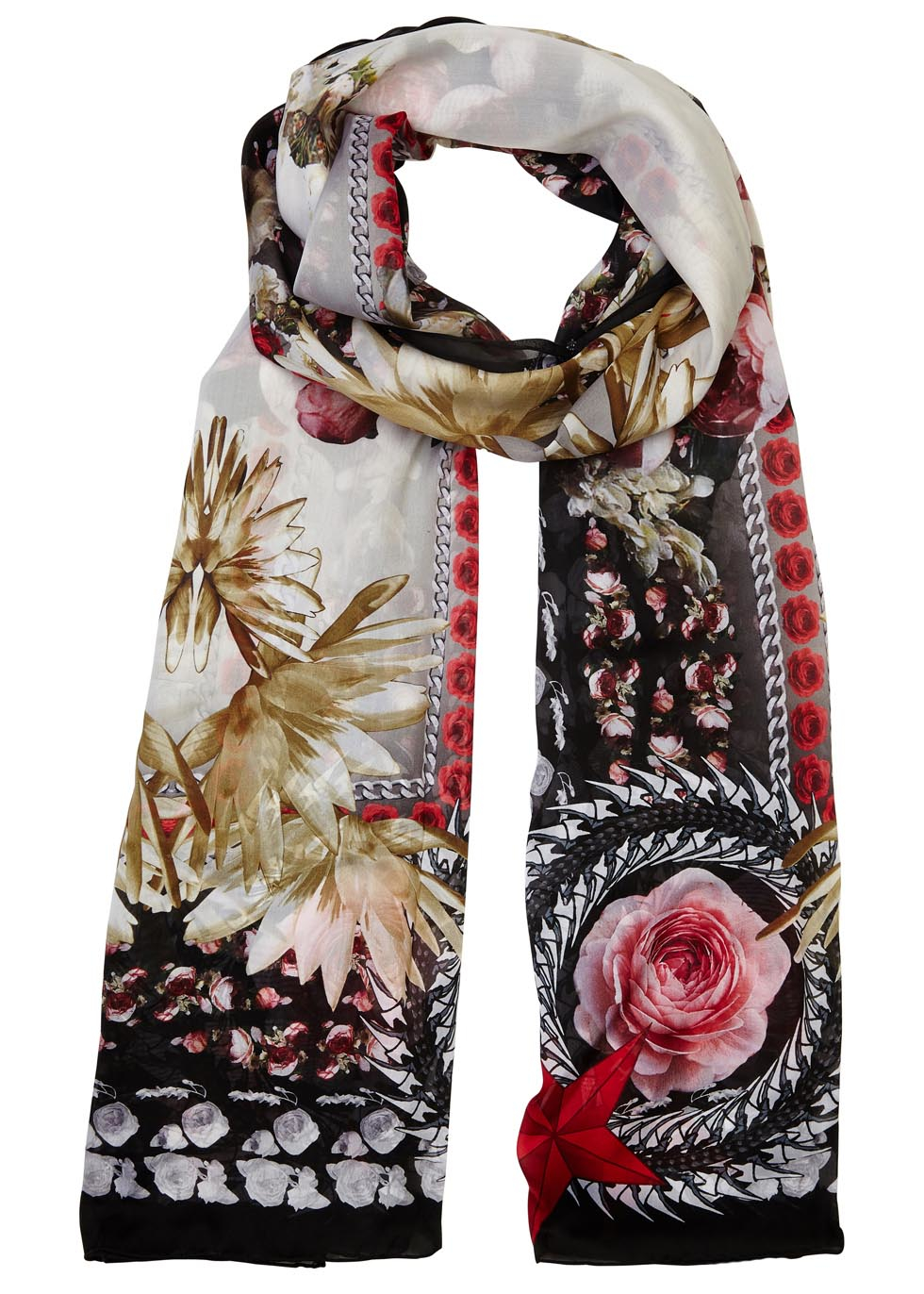 Givenchy Paradise Floralprint Chiffon Scarf in Black Lyst