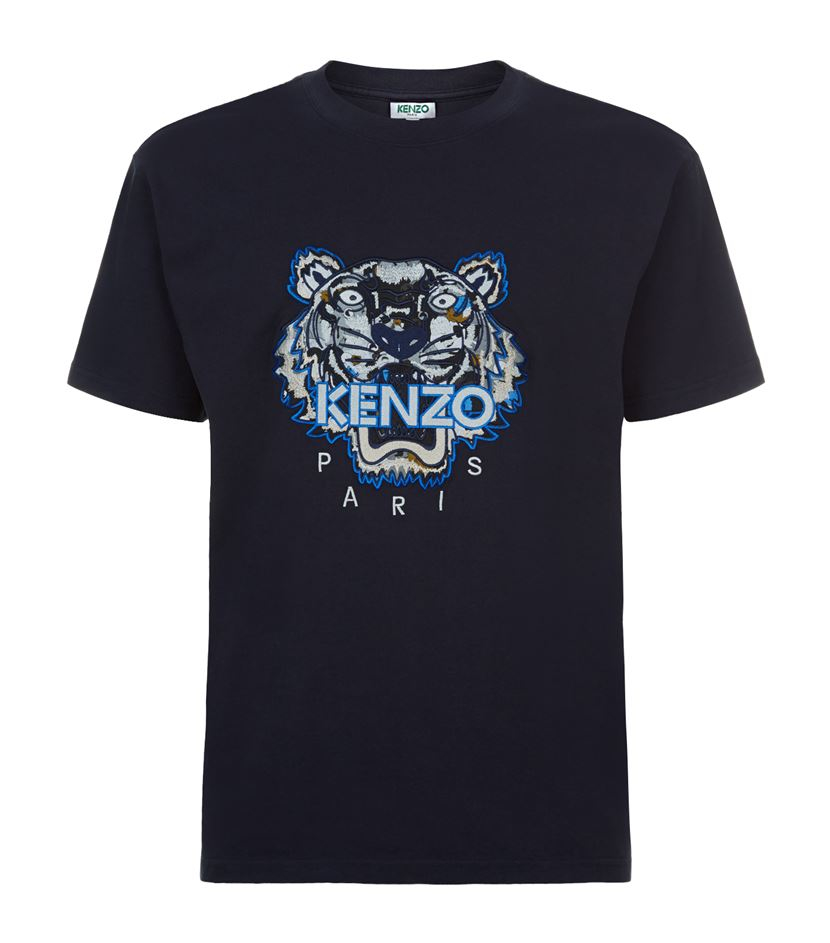 KENZO Embroidered Icon Tiger T-shirt in Blue for Men - Lyst