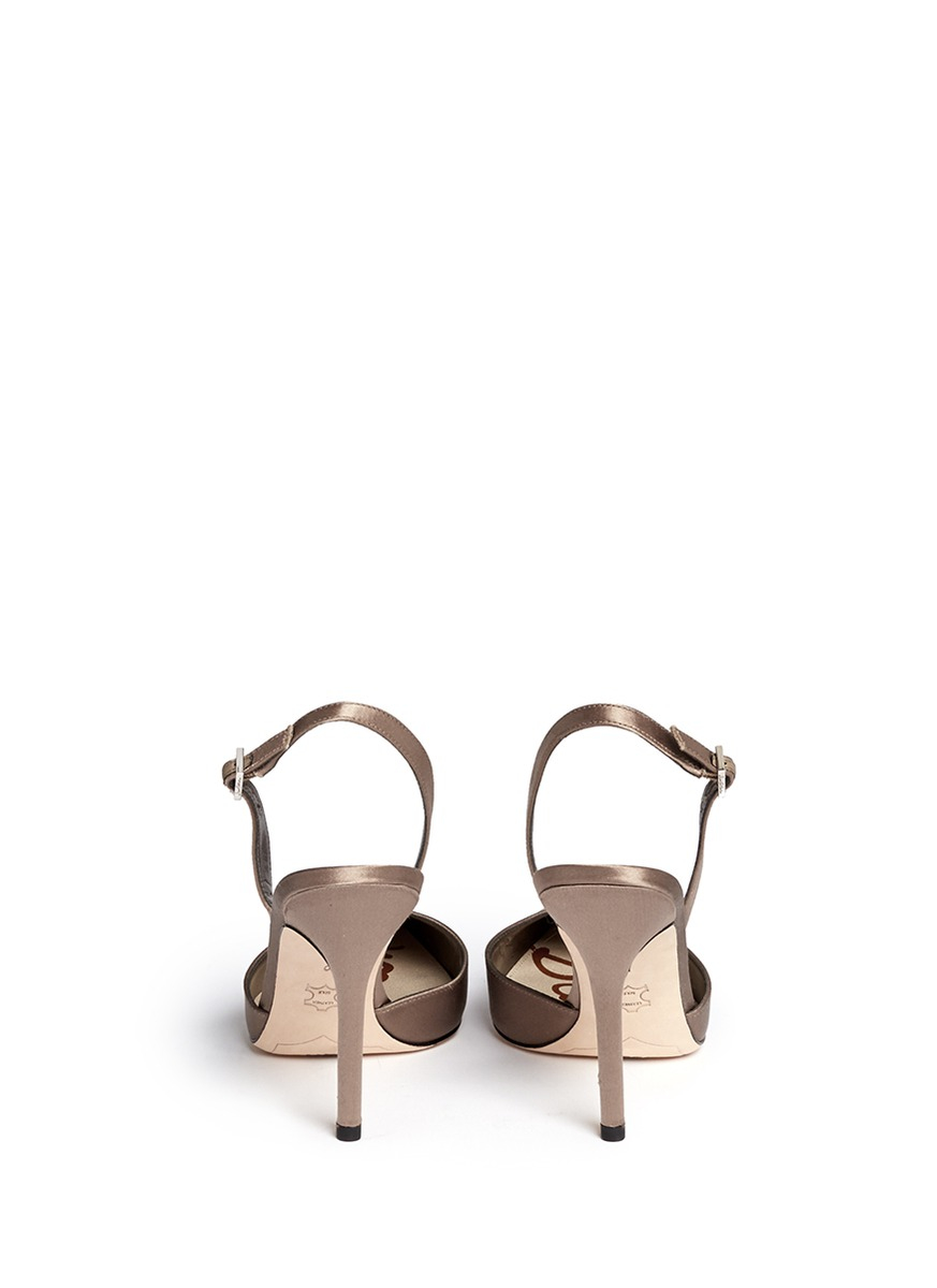 Lyst - Sam Edelman 'dora' Satin Slingback Pumps in Brown