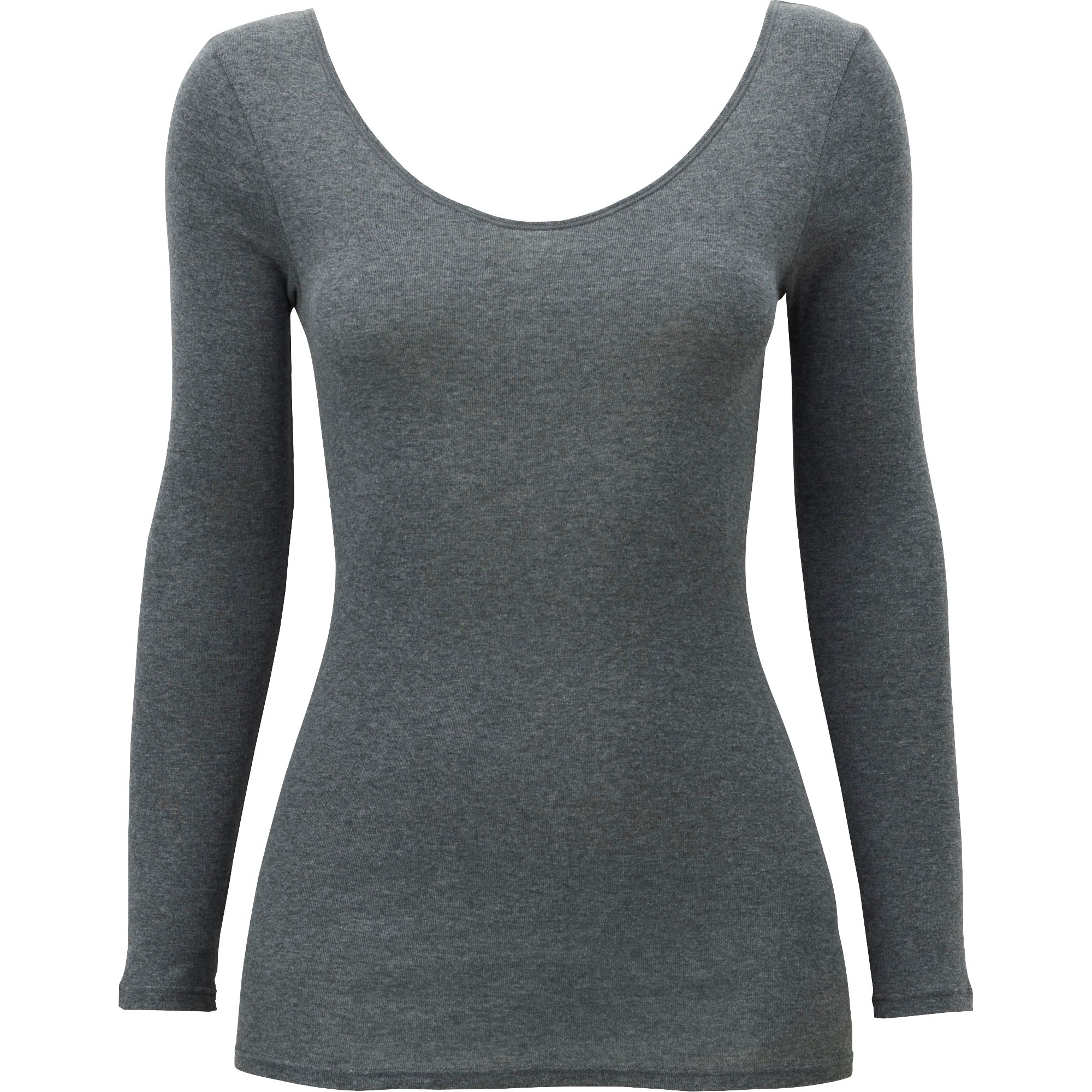 Uniqlo Women Supima Cotton V-neck Long Sleeve T-shirt in Gray (DARK ...