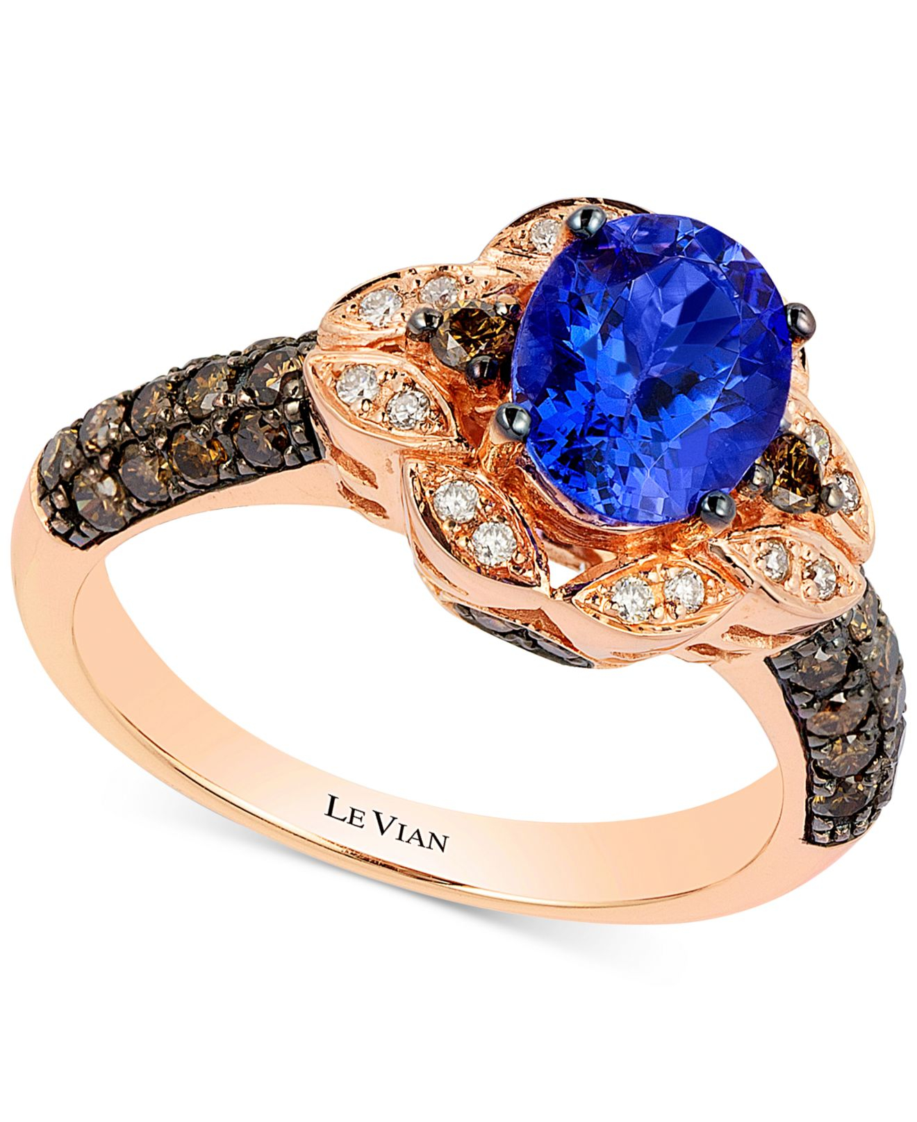 Le vian Chocolatier® Blueberry Tanzanite (1 Ct. T.w) And Diamond (2/3 Ct. T.w) Ring In 14k Rose