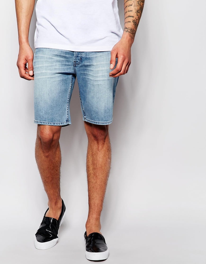 Cheap monday Denim Shorts Line Awe Light Wash in Blue for Men | Lyst