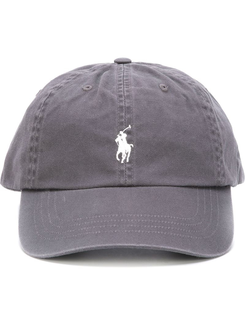 Polo Ralph Lauren Embroidered Logo Baseball Cap in Gray for Men - Lyst