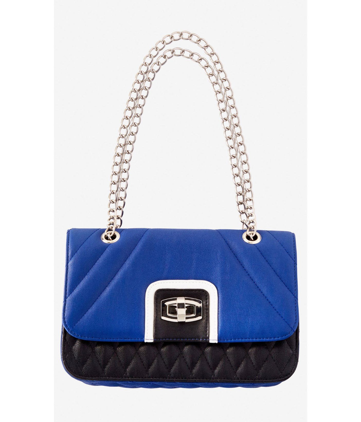 Express Linear Quilted Chain Strap Shoulder Bag in Blue | Lyst