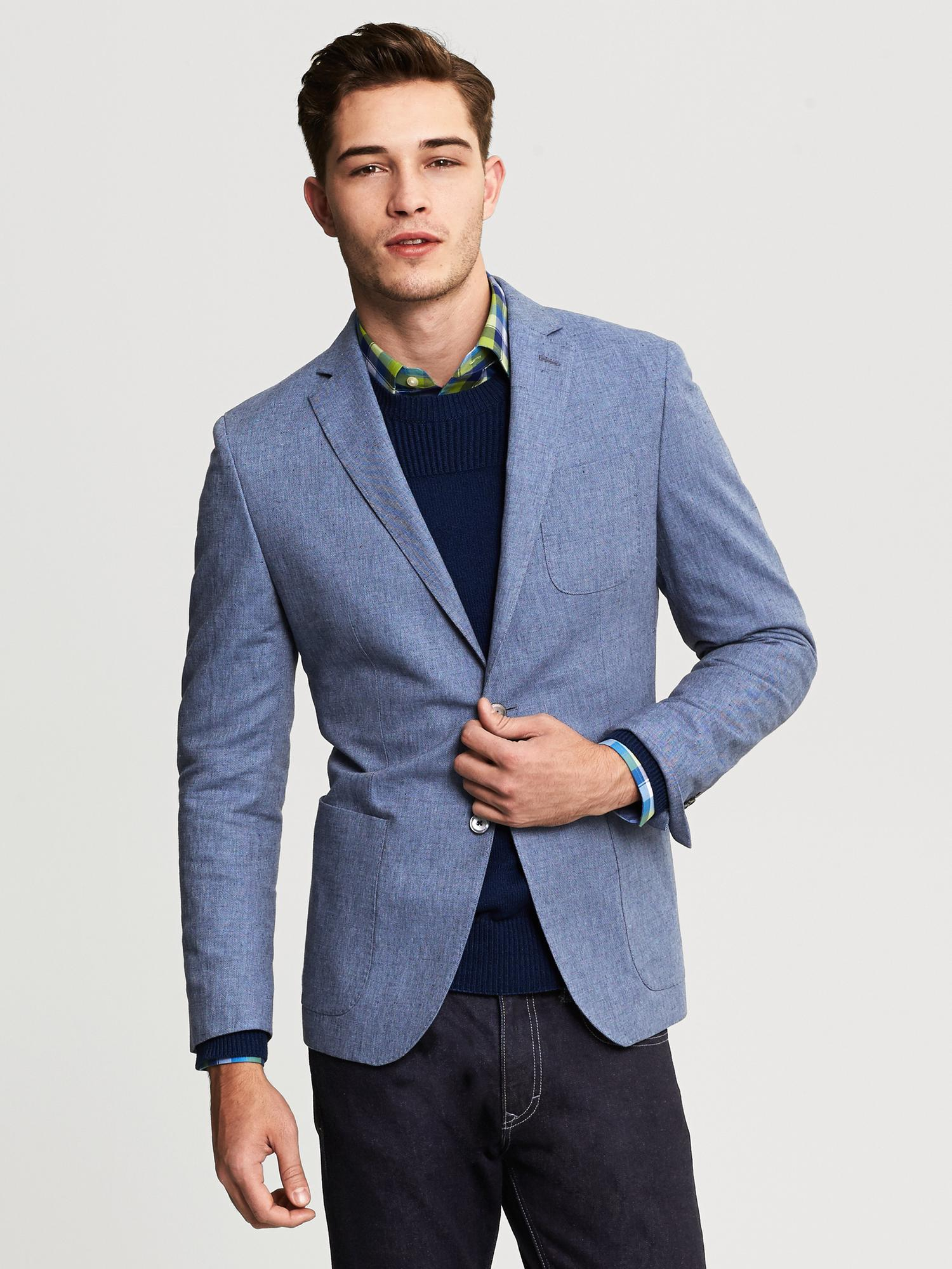 Lyst - Banana Republic Tailored-fit Chambray Blazer in Blue for Men