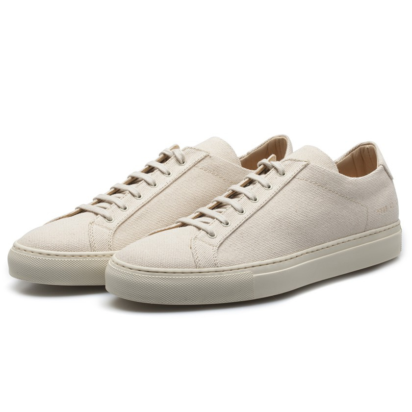 Common projects Off-White Premium Canvas Achilles Low Sneakers in White ...