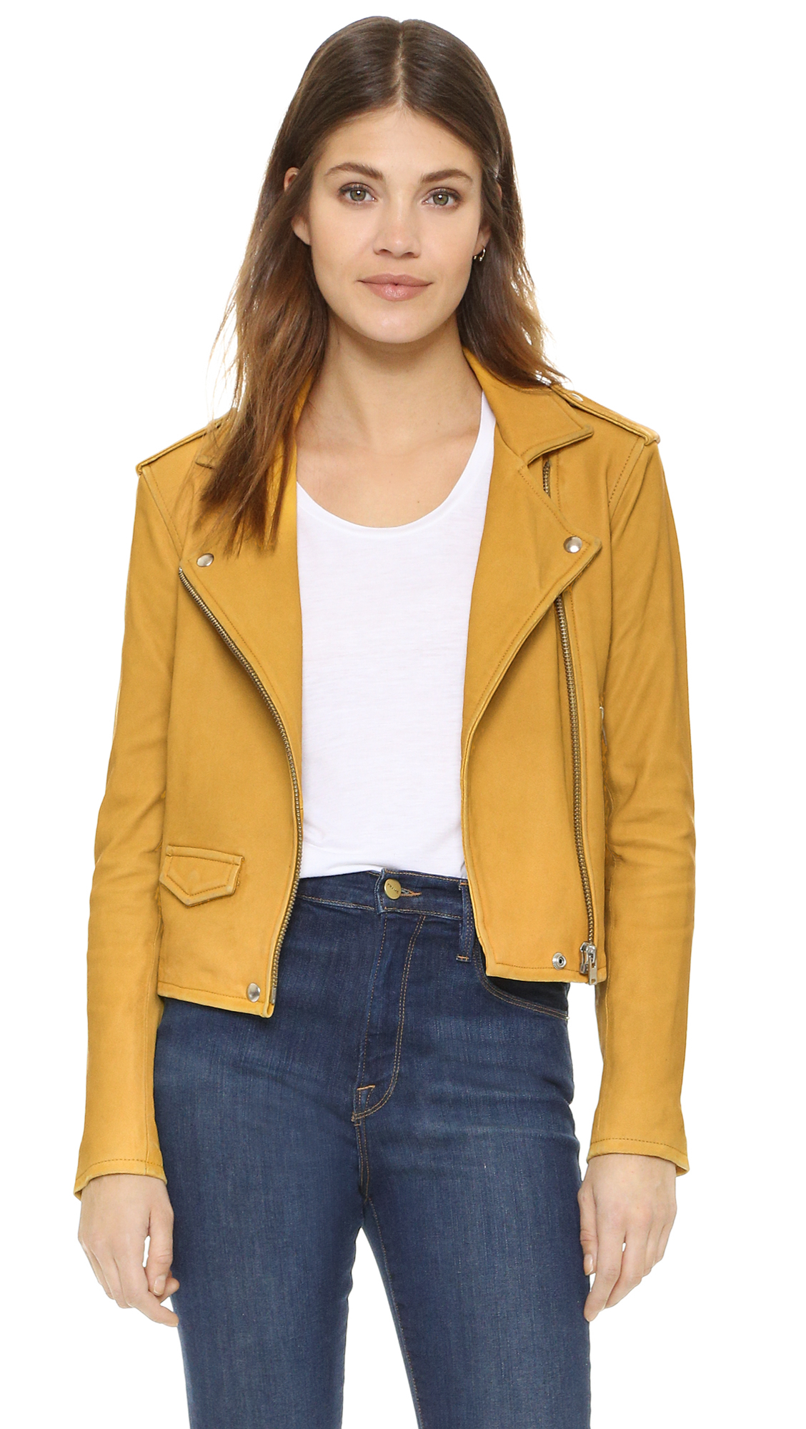 Iro Ashville Leather Jacket In Yellow Lyst Gallery