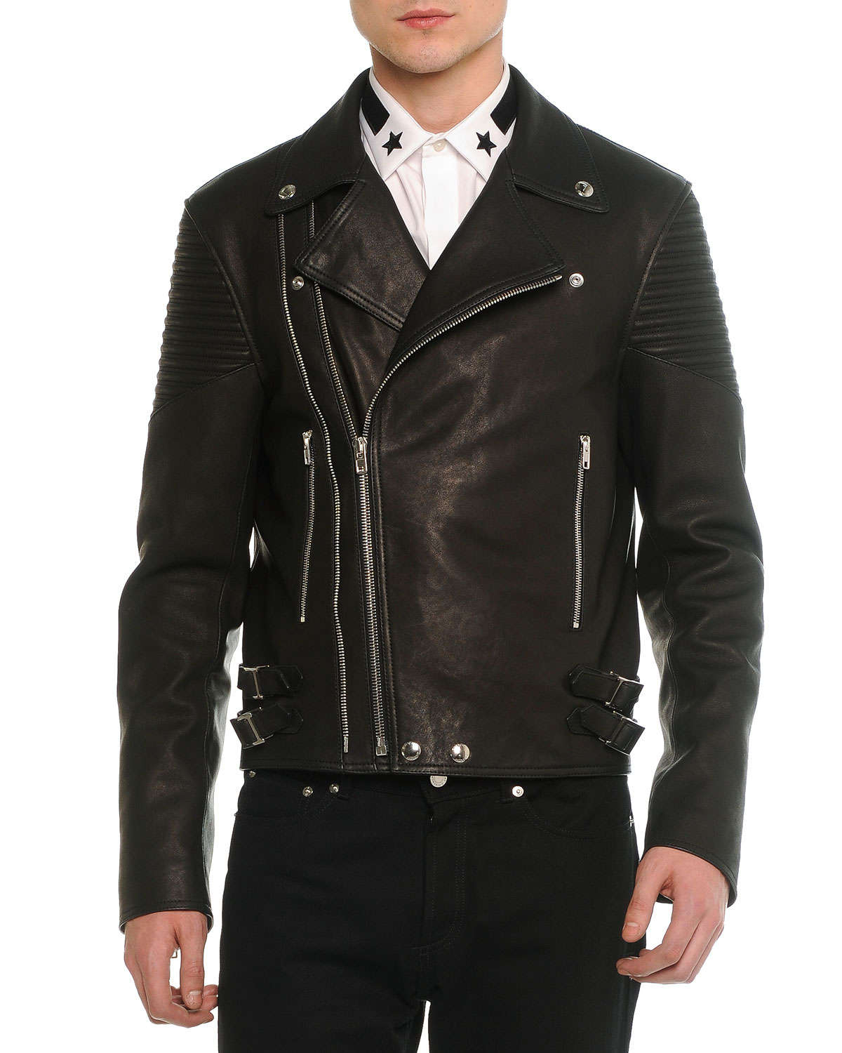 Lyst - Givenchy Asymmetric Leather Moto Jacket in Black for Men