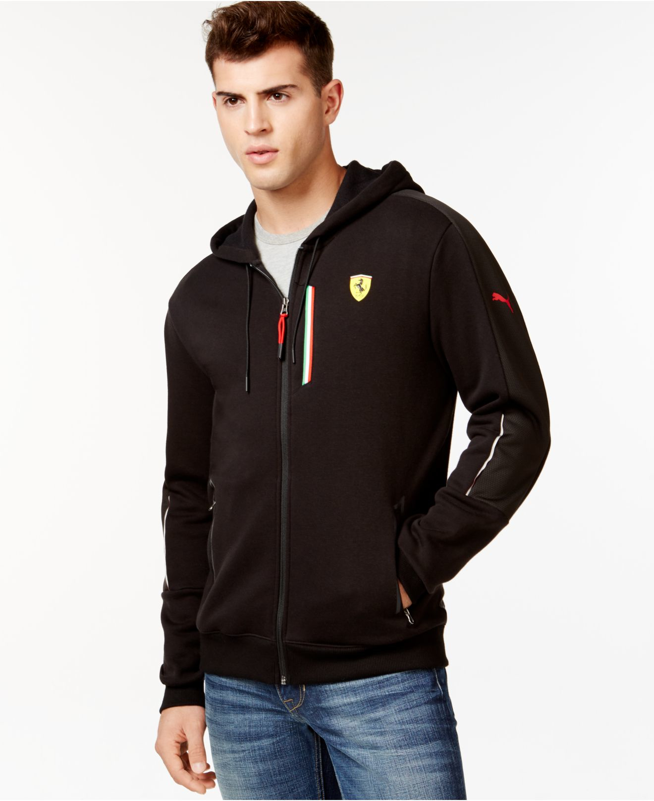Lyst - Puma Ferrari Zip-front Hoodie in Black for Men