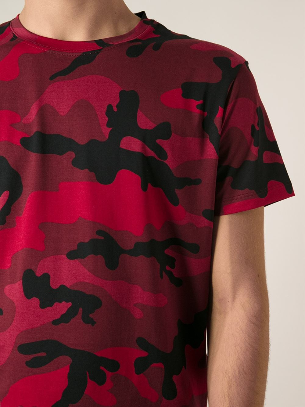 valentino red camo t shirt