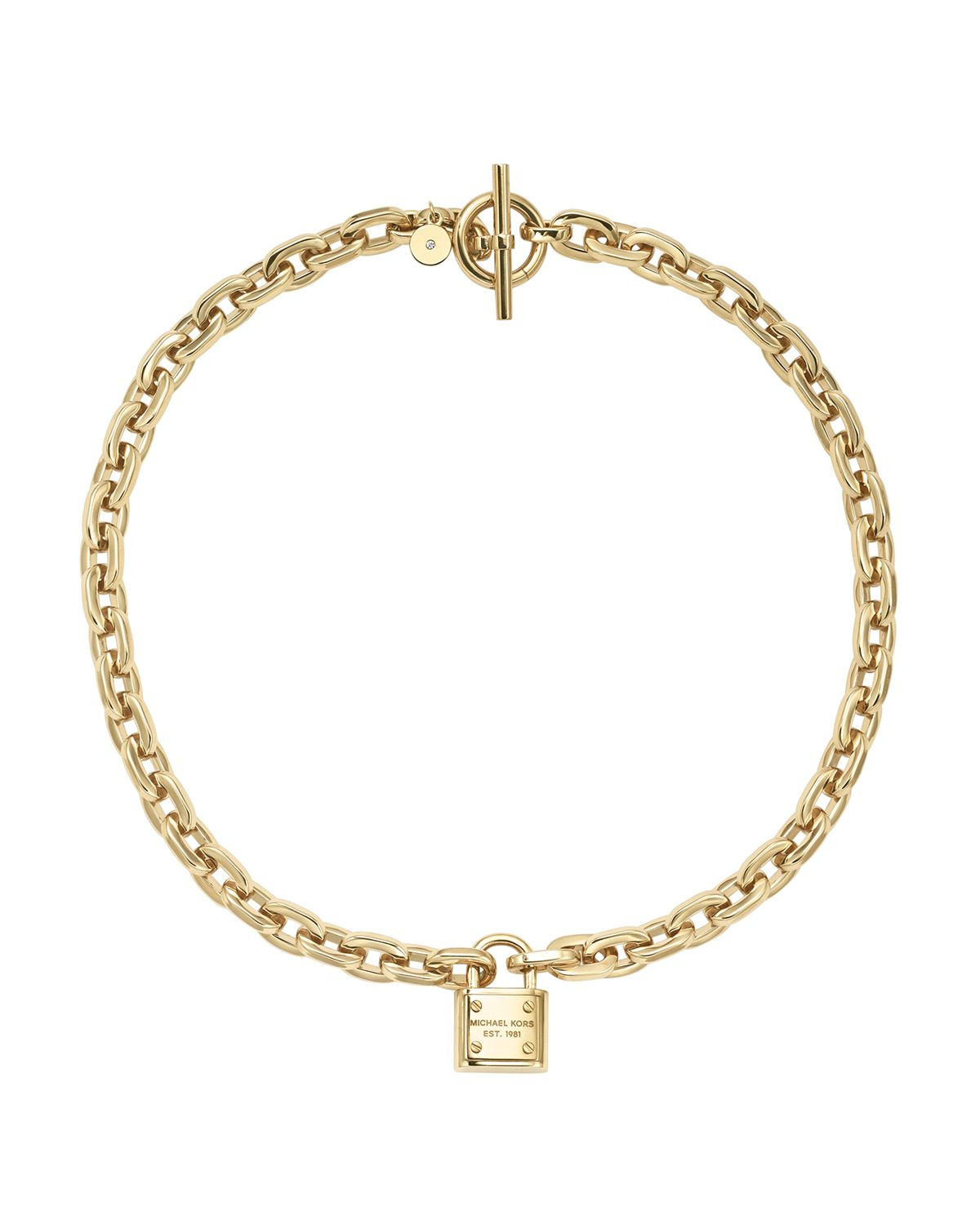 Michael kors Chain Link Padlock Toggle Necklace, 16
