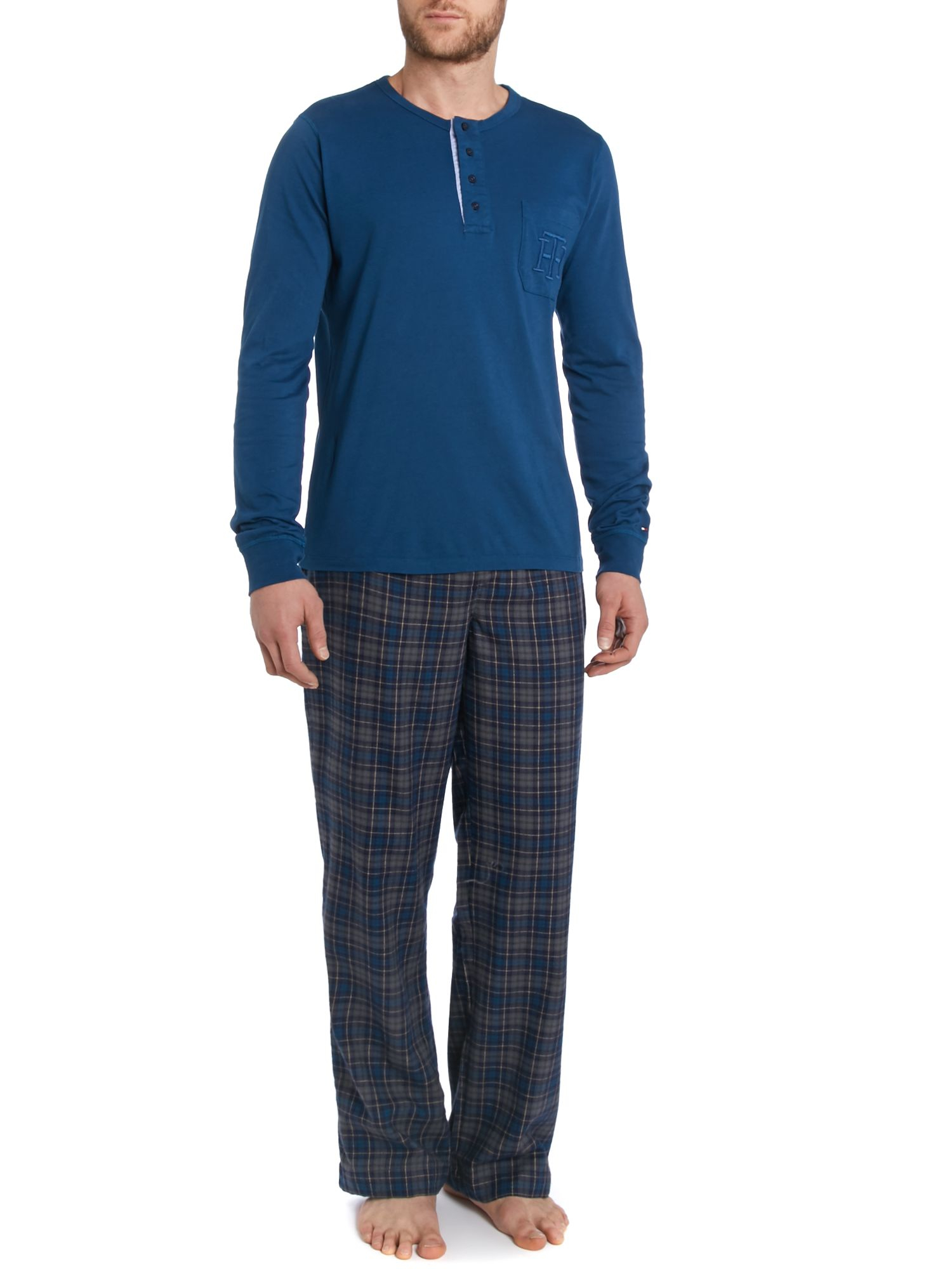 Tommy hilfiger Flannel Check Pj Set In A Box in Blue for Men (Navy) | Lyst