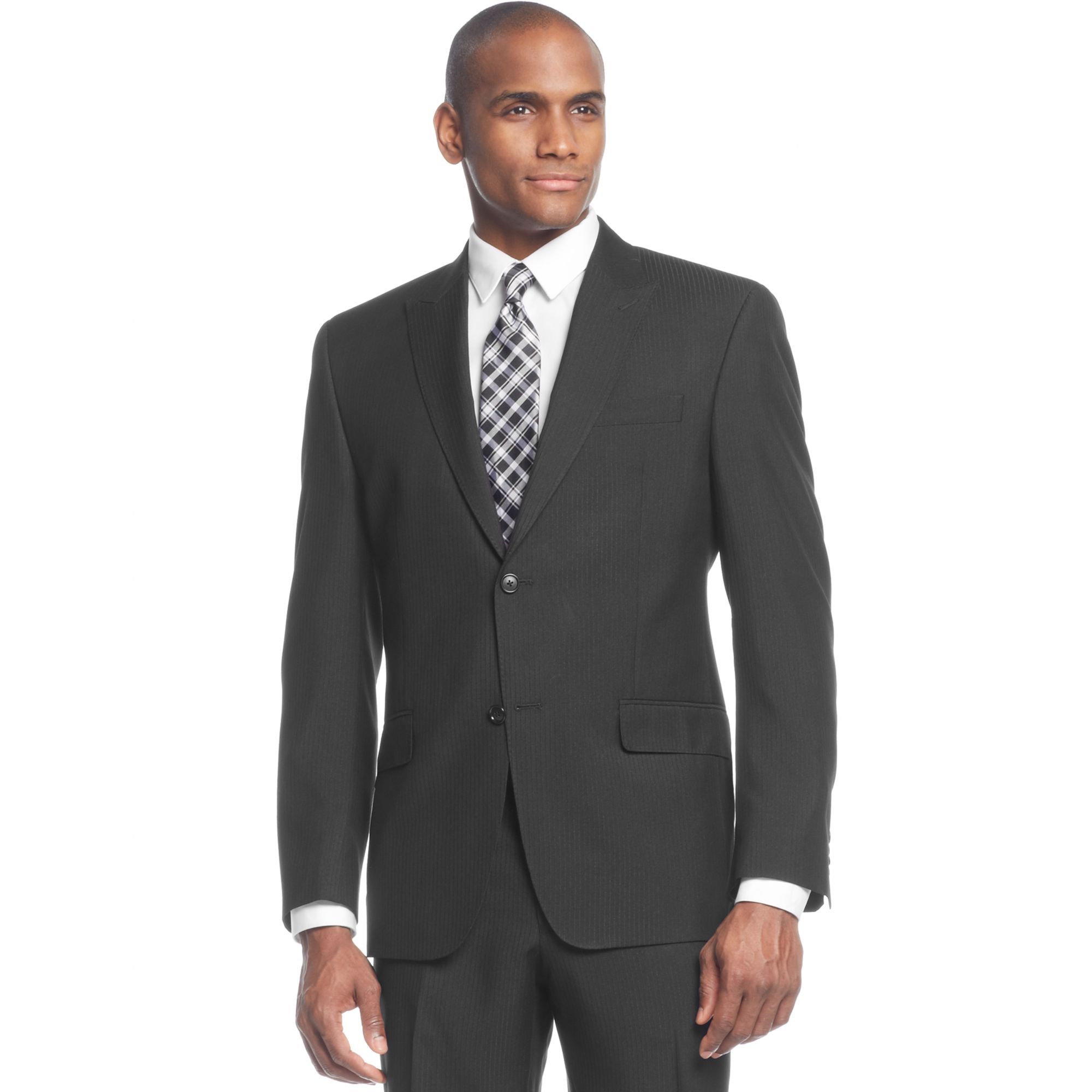 Lyst - Sean john Black Tonal Stripe Suit in Black for Men