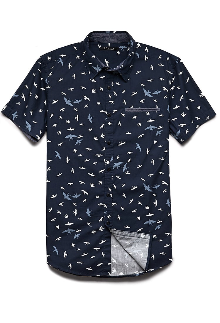 21men Bird Print Pocket Shirt in Blue for Men (NAVY) | Lyst