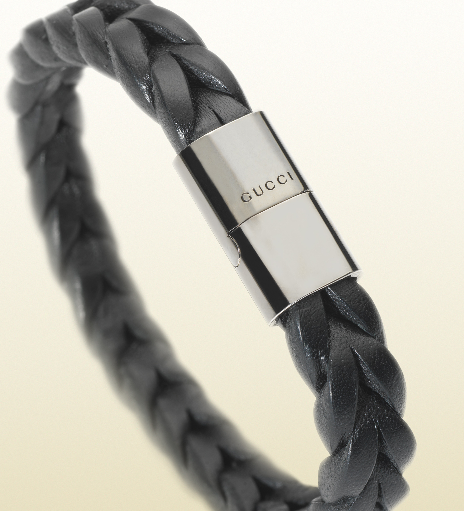 Lyst Gucci Black Woven Leather Bracelet In For Men Be Inspired